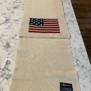 Polo by Ralph Lauren Beige Scarf with Flag Design